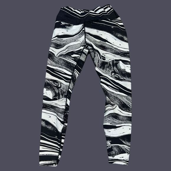 Lululemon Speed Wunder Tight Marbled Mix Speed White Black Sz 12 - Picture 1 of 4
